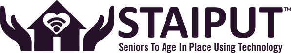 A green banner with the word " stay " written in purple.